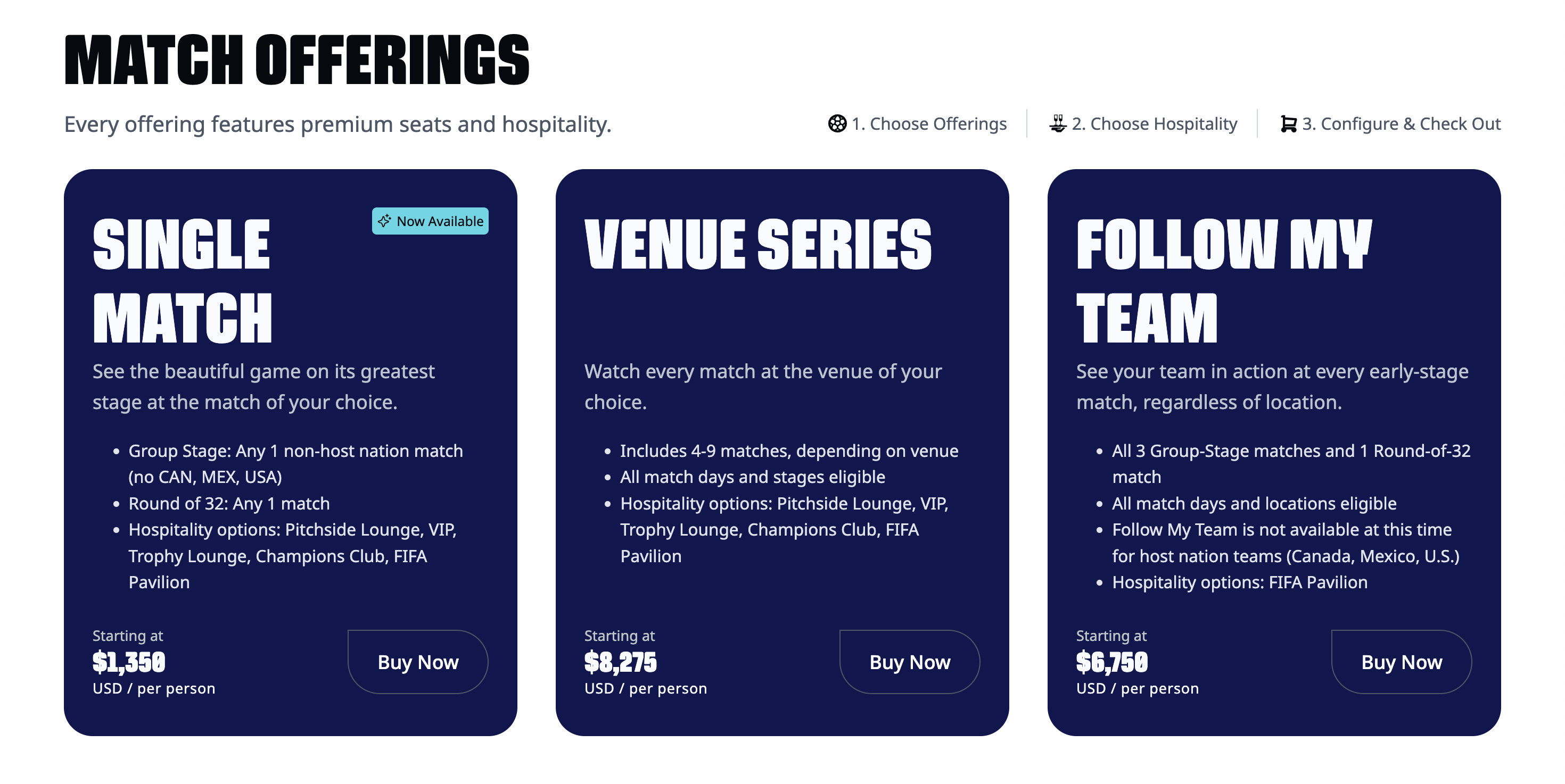 A snapshot of the luxury experience offered by FIFA Hospitality packages.